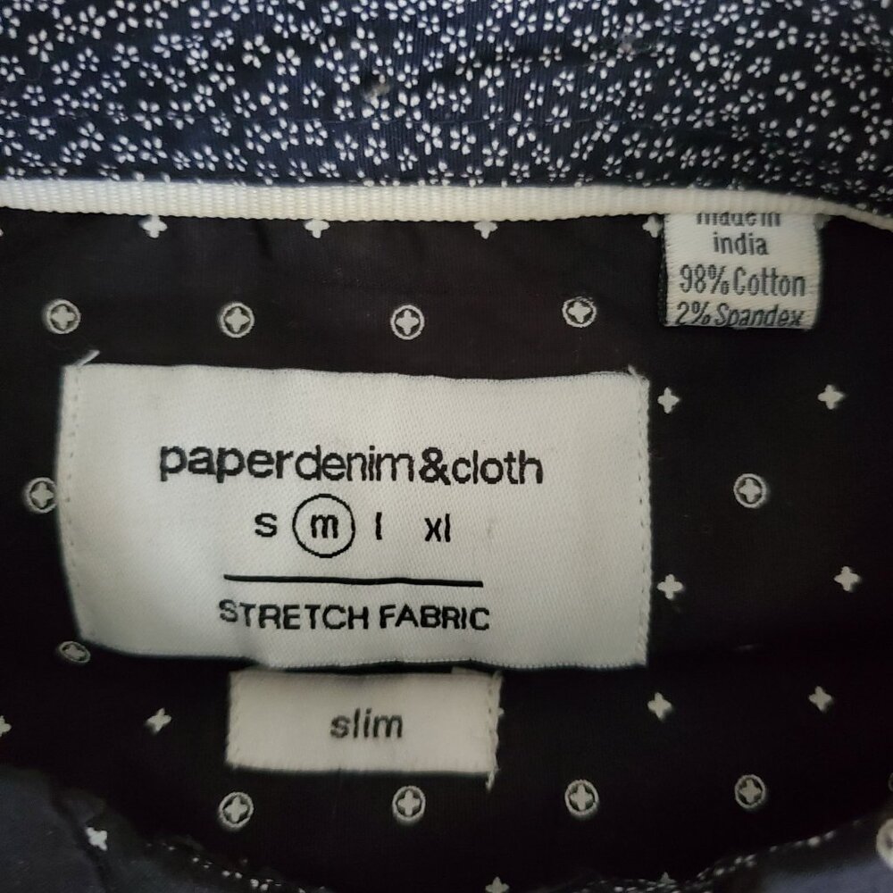 Paper Denim & Cloth Men's Polka Dot Stretch Fabric Slim Casual Shirt Size Medium - Picture 5 of 9